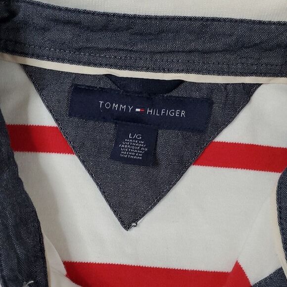Tommy Hilfiger Red/White Stripe Polo - Picture 2 of 4